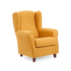 Sillón orejero extra pequeño mostaza