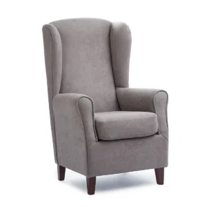 Sillón orejero: estrecho con respaldo alto color gris