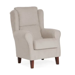 Sillón orejero acolchado color beige